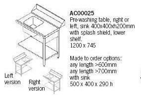 passthrough dishwashers tabling with sink and splash back