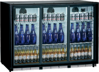 Prodis Top30S Black Sliding Triple Door Bottle Cooler